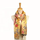cheap New design wool and silk printing fashion scarf women silk wool scarf and hijab