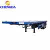 Best price Factory Sale 2 axle s Tri-axle 20ft 40 feet 40ton container semi flat bed flatbed trailer with container lock
