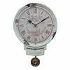 antique white metal ring vintage pendulum wall clock