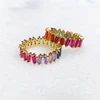 Wholesale artificial jewellery mix color stone colorful CZ rainbow zirconia ring