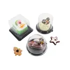 Custom PET clear round plastic cake pack box single cup cake boxes