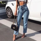 2019 Autumn Denim Jeans Women High Waist Winter Jeans Femme Streetwear Tassel Straight Jeans Female Cowboy Denim Pants