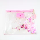 Transparent PVC toiletry bag lady custom make up pouch