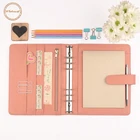 Cute A5 6 Ring Binder Notebooks & Writing Pads Blank Quilt Leather Pocket Fridge Magnet Planner Organizer