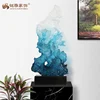 Fancy look Clear blue resin abstract craft sculpture modern home hotel lobby decoration