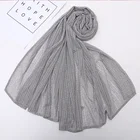 New Georgette Bead Muslim Hijab Spring Summer Ladies Polyester Scarf Women Plain Pearl Hijab Muslim