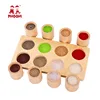 Wooden educational montessori sensorial teaching baby touch training game toy for kids