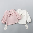 boutique baby clothes children's top solid baby girl blouses and shirts for spring