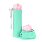 Wholesale Collapsible Silicone Biodegradable Drinking Sports Water Bottle With Spout