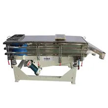 Low energy consumption mini double deck linear vibrating screen is used for particle screening