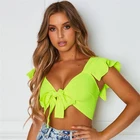 2019 New Summer Girl Sexy Short t Shirt Knitted Draped Tank Tops Female