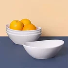Wholesale home used concise oval deep ceramic soup porcelain serving bowl for sale