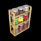 Adgy Factory direct custom household items kitchen storage wooden shelf spice rack