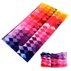 Polyester Seamless Headwear Colorful Diamond Face Mask Hijab Windproof Breathable Bandana in Bulk