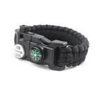 Manufacturer Multi tools Compass Hiking Emergency Wholesale Paracord Bracelet with Themomete
