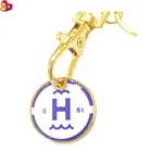 High quality sublimation round metal keychain for custom gift ,logo by heat transfer
