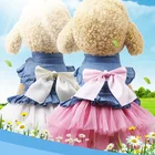 dog luxury clothes New Korean jeans with bow skirt
