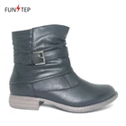 Women Winter Shoes Lady Buckle Ankle Booties Cowboy Boots