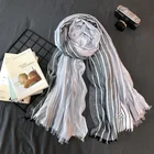 90% Modal 10% Polyester 140GSM Feminine Color Strip Summer Beach Scarf Shawl