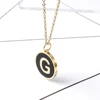 Custom Simple Necklace Designs In Gold Picture Round Coin Disc Shell Necklace