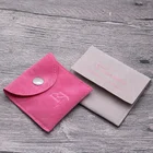 Fantastic Style Custom logo Silk screen printing Flap jewelry Suede Pouch