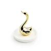 Eco-friendly design gold swan ceramic jewellery ring holder