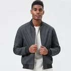 Wholesale OEM Vintage Black Men's Motorcycle Faux Leather Bomber Jacket