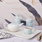 Chinese supplier hotel drinkware cheap porcelain coffee tea set with serving tray
