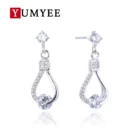 Silver Plating Beaded Drop Earrings Delicate 925 Sterling Jewelry Women Girls Bridesmaid Minimal Gold Plated Hoops