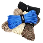 Mini 550 black blue polyester paracord type 3 parachute cord 100 ft feet reflective for sale