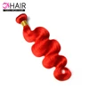 Factory direct delivery party decorate body red colored bundles extension human hair for girl