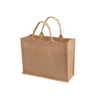 Popular Environmental Reusable Custom Logo Handle Jute Beach Bag