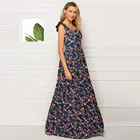 2019 new summer spring wholesale OEM bohemian clothing dress flower print maxi dress