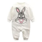 wholesale 100% cotton Knitted baby romper longsleeve baby sleepingsuit bunny printed children clothes