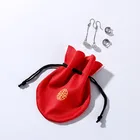 microfiber suede fabric jewelry cleaning cloth with pouch