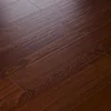 Residential light brown european oak wire brushed wooden flooring / solid white oak used hardwood flooring