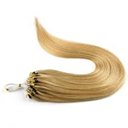 Remy Human Micro Ring Loop Hair Weft curly hair extensions stock