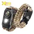 550 Parachute cord handmade 5 in 1 whistle rope nylon survival rope paracord bracelet