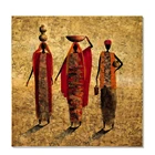 Pure handmade cheap african art work black figure oil painting on canvas
