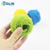 New design Plastic Dish Scrubber,New Style Multi-color Kitchen Cleaning Scourer Polyester Fiber Ball