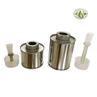100ml 250ml screw top empty metal tin can container with dauber applicator for pvc pipe adhesive
