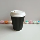 12oz hot drinking corrugated kraft paper disposable milk coffee cup