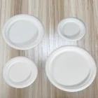 eco friendly round bagasse sugarcane pulp plates recyclable disposable 100% biodegradable tableware for party 7''