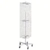 Well-designed four sides wire display rack with five wheels for supermarket