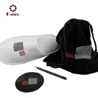 luxury hotel velour sponge slipper and ball pen and paper coaster in black bag