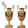 classical luxury cast metal bronze antique brass gold crystal flower vase flowerpot for sale BFPG-010