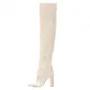 New Coming Low MOQ Sexy Thigh High Suede Tube Block Heels Over The Knee Boots For Women