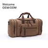 OEM Latest design vintage brand wholesale custom luxury canvas weekend bag luggage overnight leather travel canvas duffle bag