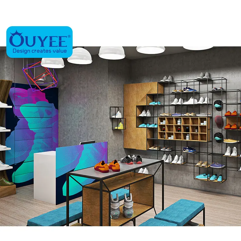 Modern Sports Shoe Store Design Furniture Shelf Shoes Shop Display