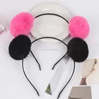 Hair Hoop rabbit fur pom hair band Hair Fur Scrunchie